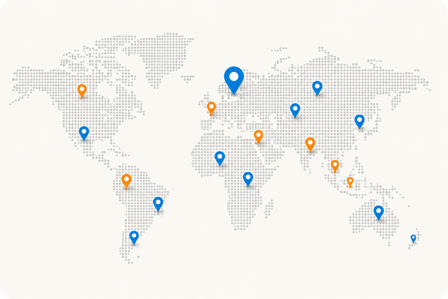 Une carte illustrant la présence internationale de Mango
