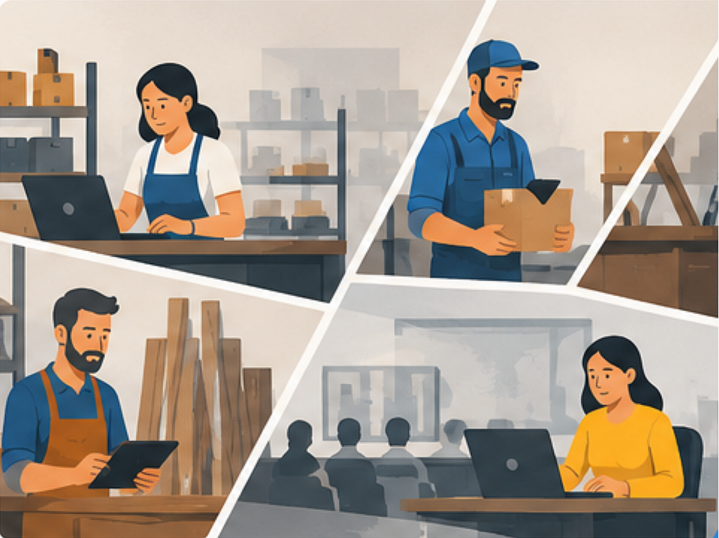 Artisans, commerçants et professionnels sur le terrain